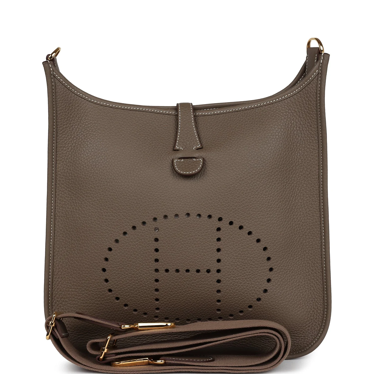 Replicate Hermes Evelyne III PM Etoupe Clemence Gold Hardware(1:1 replica)
