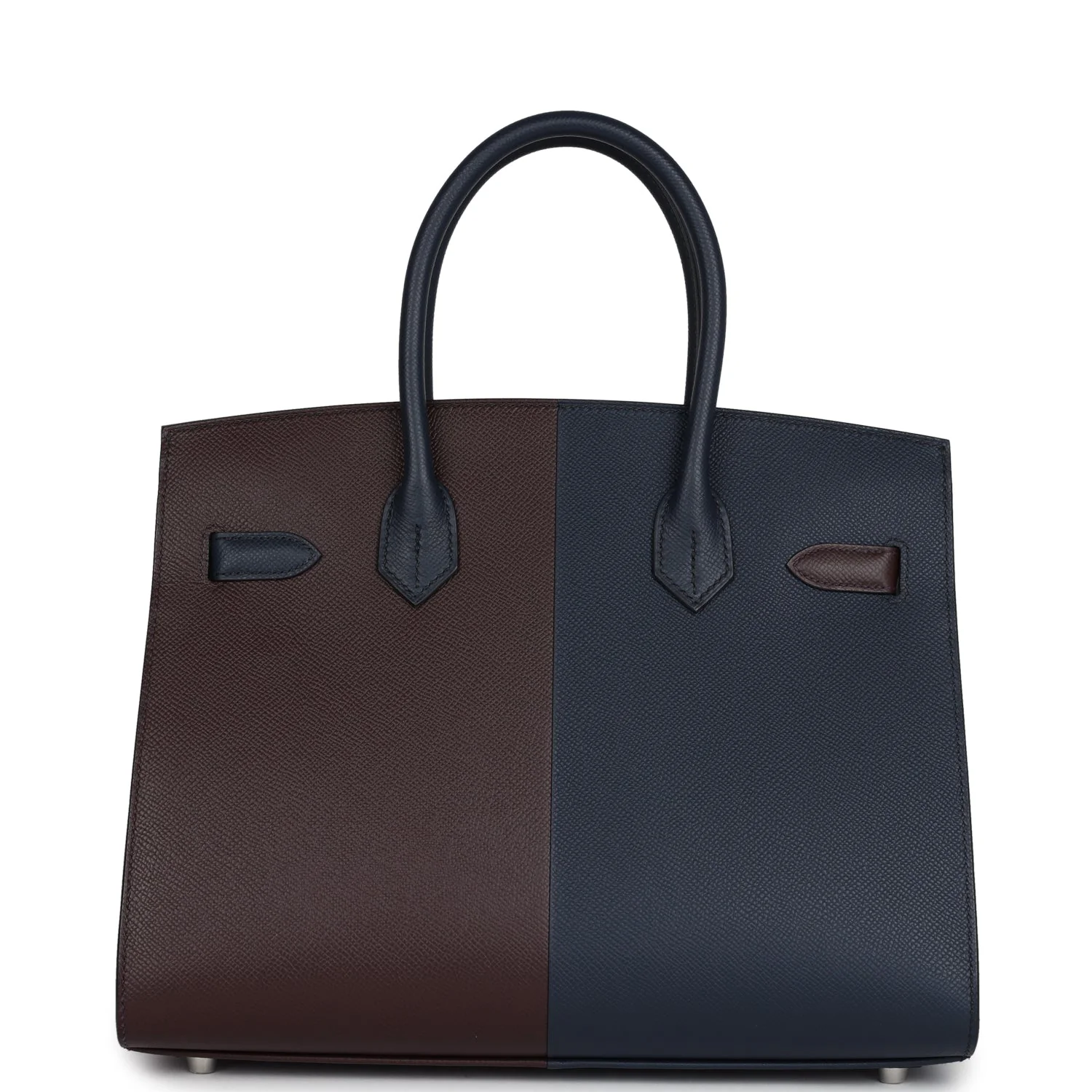 Replicate Hermes Casaque Birkin Sellier 30 Rouge Sellier and Bleu Indigo Epsom Palladium Hardware(1:1 replica)