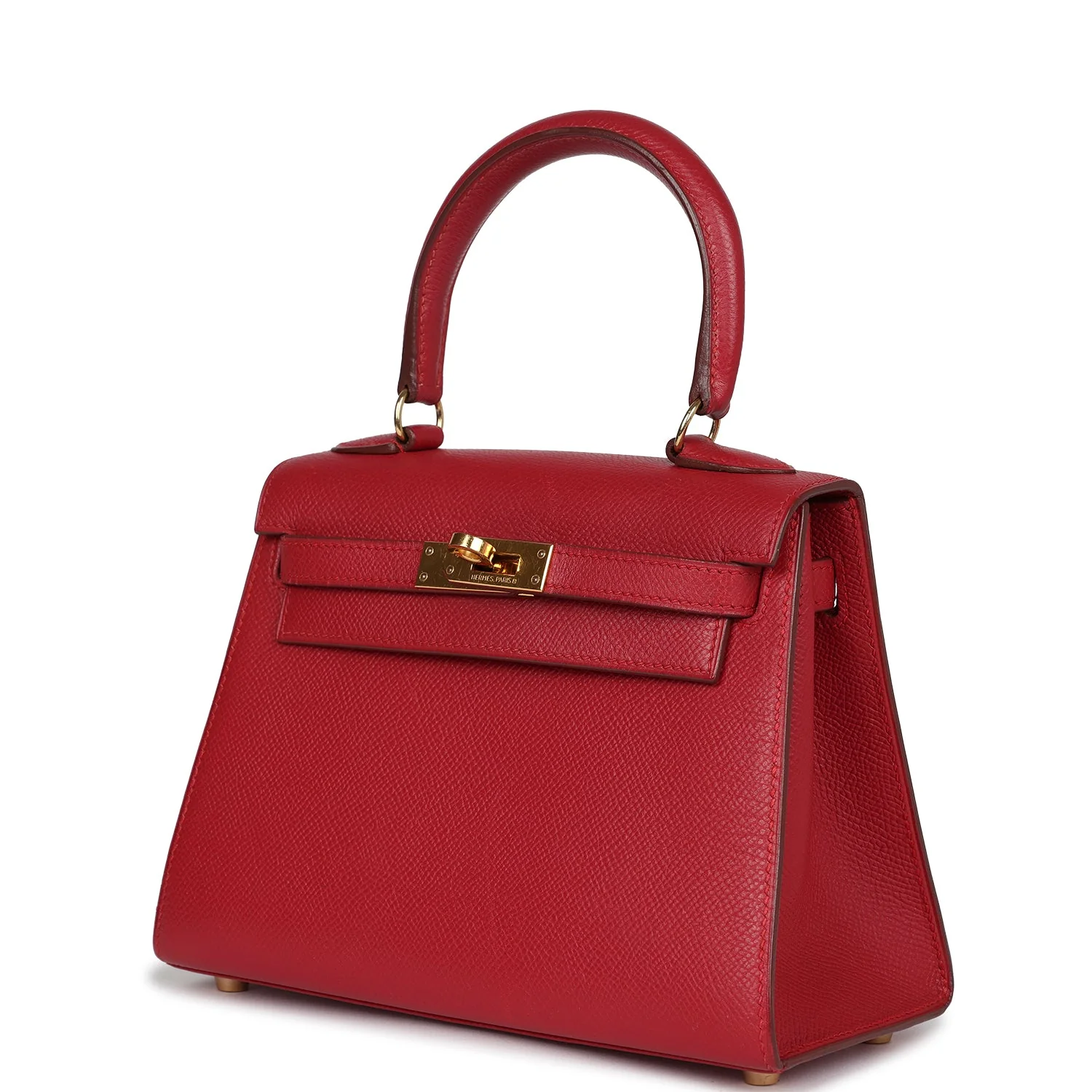 Replicate Vintage Hermes Kelly Sellier 20 Rouge Vif Courchevel Gold Hardware(1:1 replica)