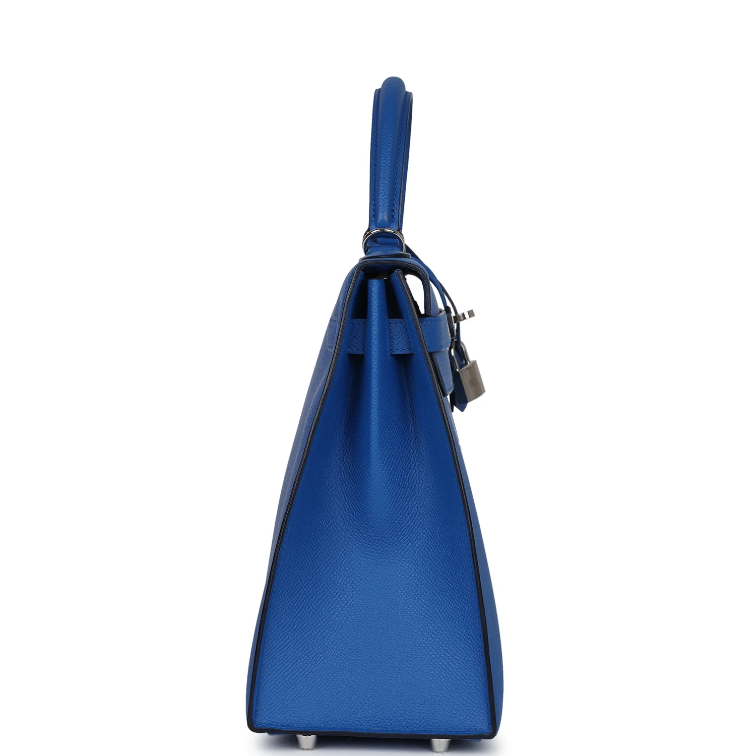 Replicate Hermes Kelly Sellier 32 Bleu France Epsom Palladium Hardware(1:1 replica)
