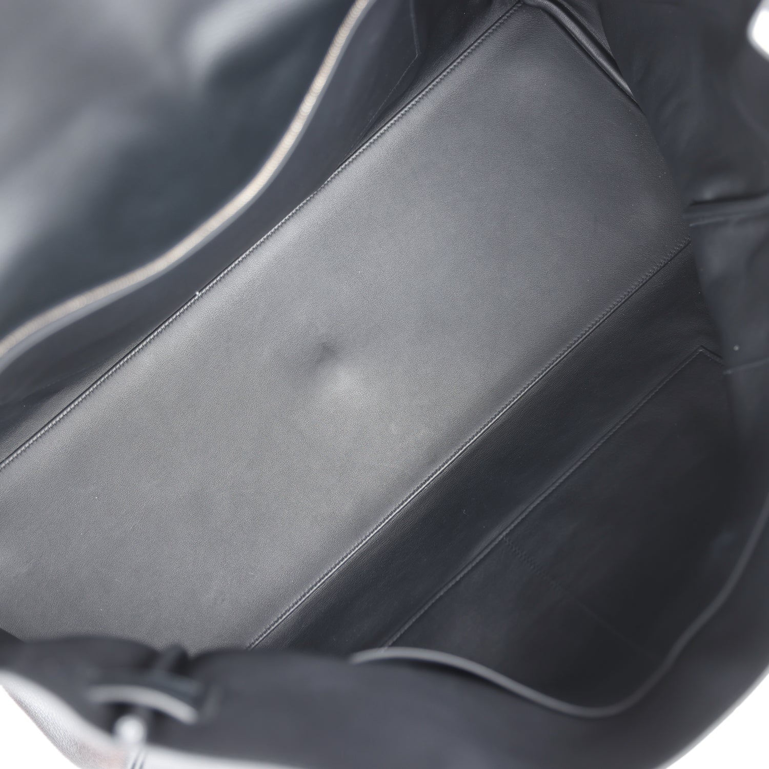 Replicate Hermes Kelly Voyage 50 Black Evercolor Palladium Hardware(1:1 replica)