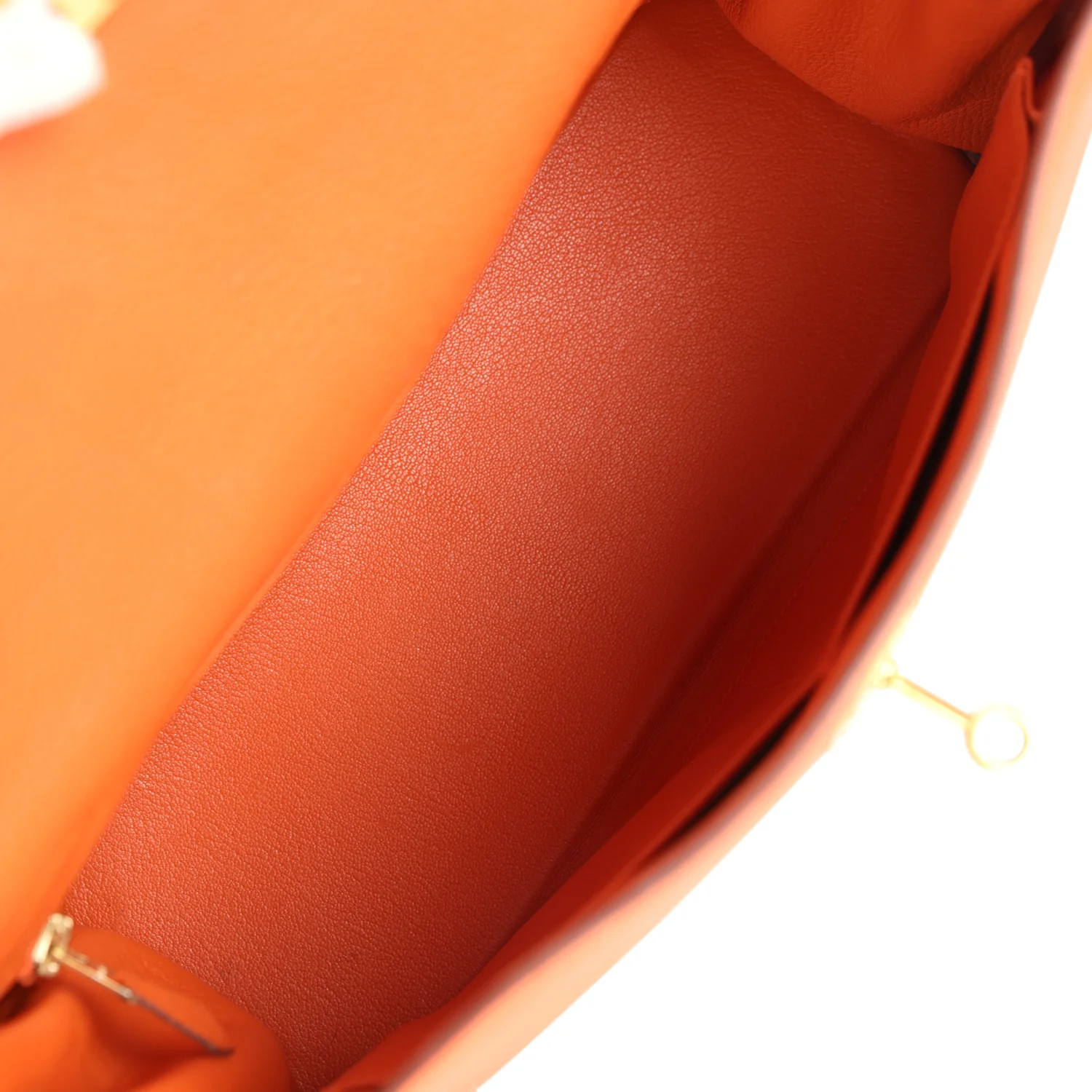 Replicate Vintage Hermes Kelly Retourne 32 Orange Togo Gold Hardware(1:1 replica)