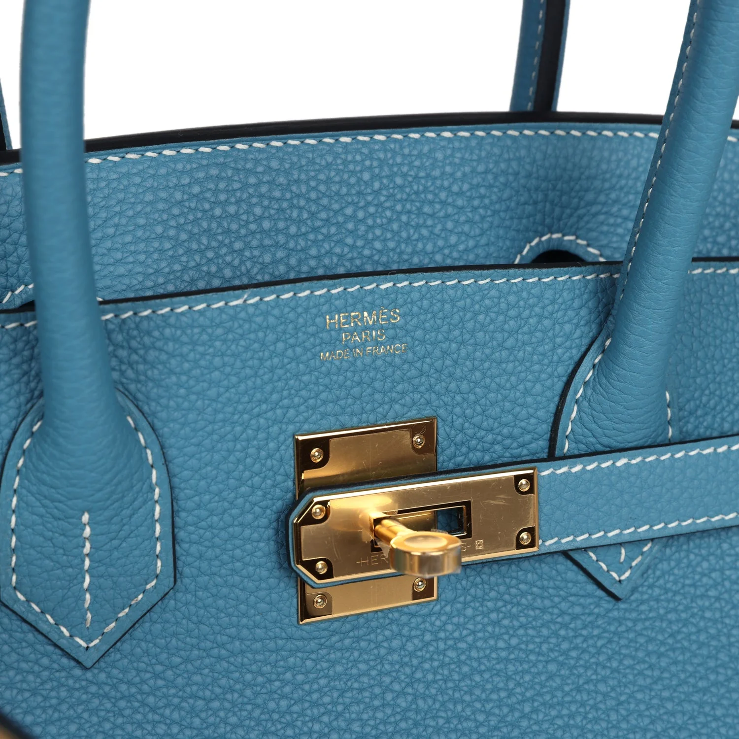 Replicate Hermes Birkin 30 Blue Jean Togo Gold Hardware(1:1 replica)