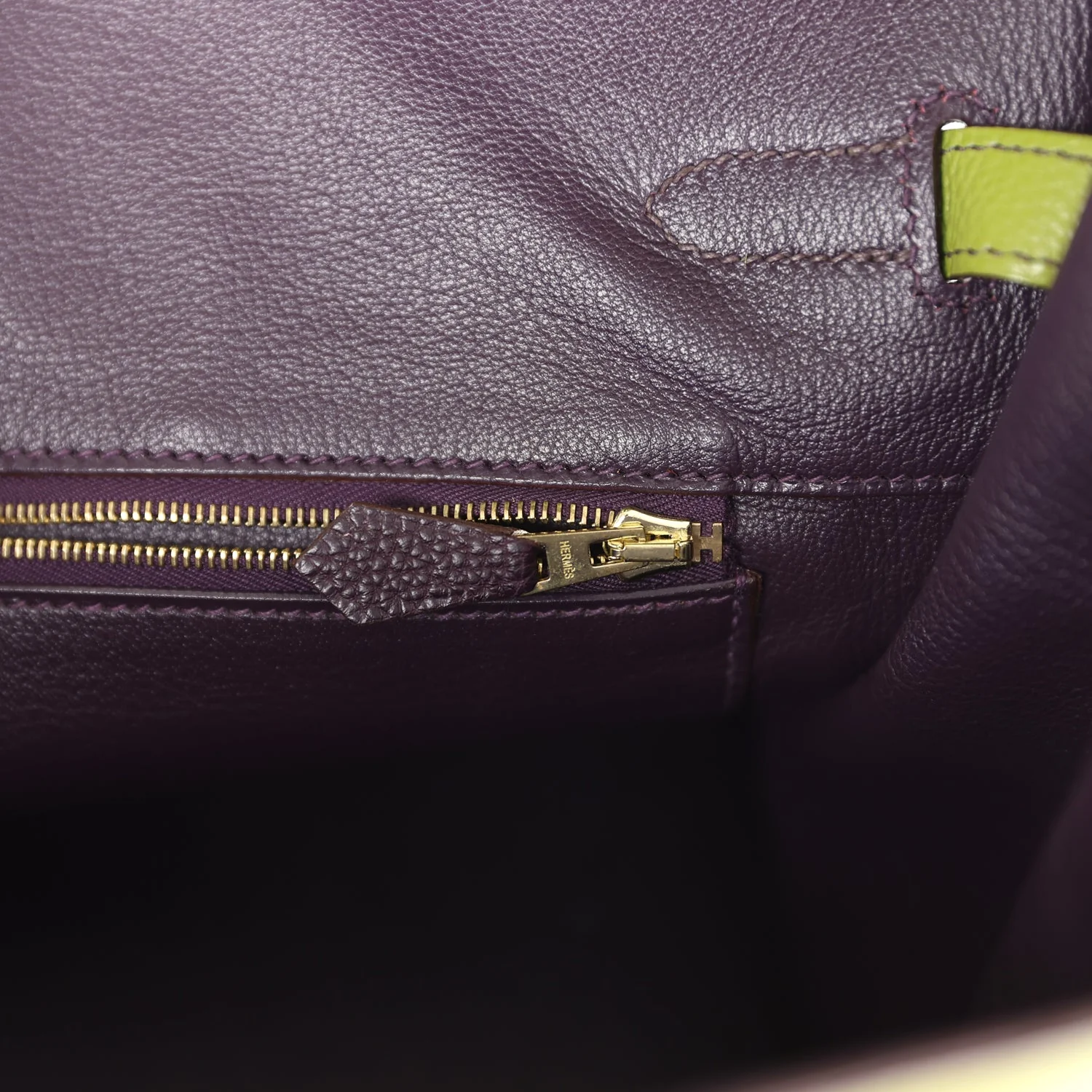 Replicate Hermes Birkin 35 Vert Anis Verso Togo Gold Hardware(1:1 replica)