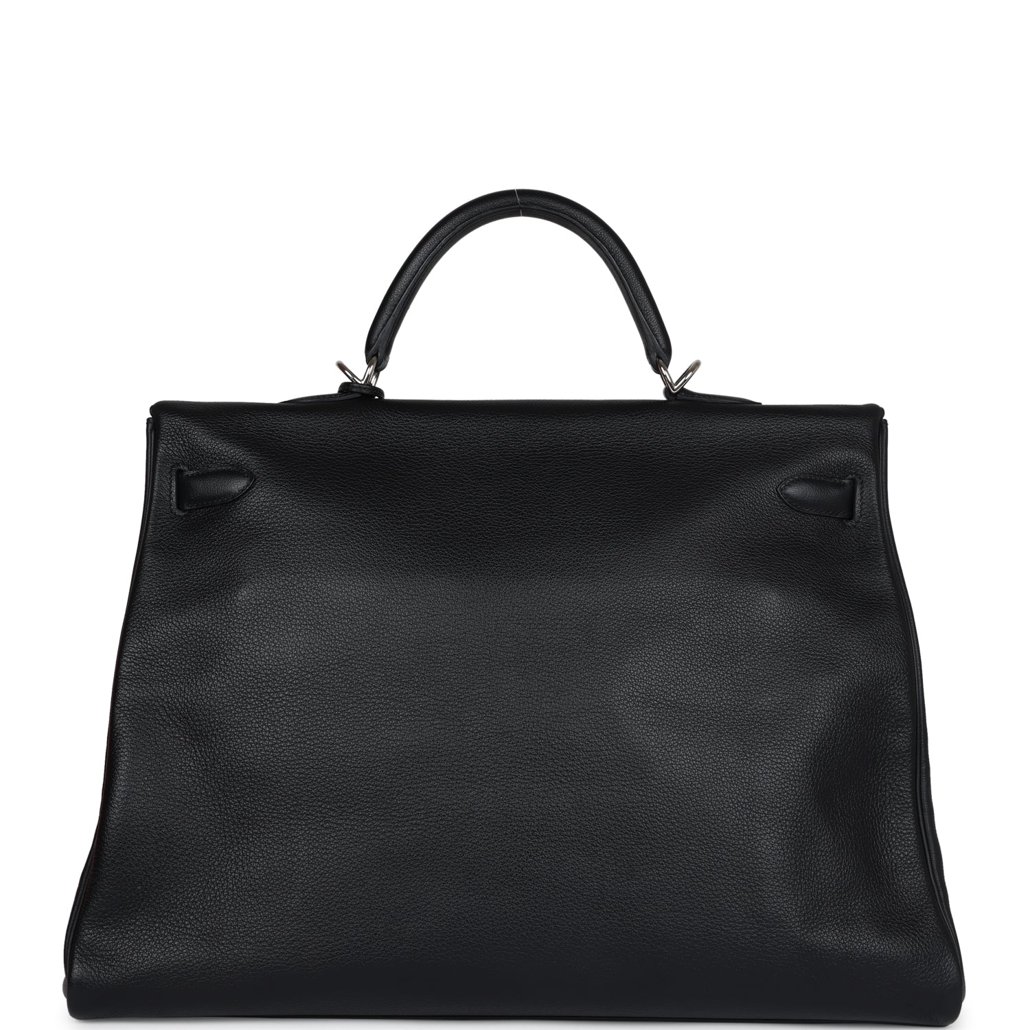 Replicate Hermes Kelly Voyage 50 Black Evercolor Palladium Hardware(1:1 replica)