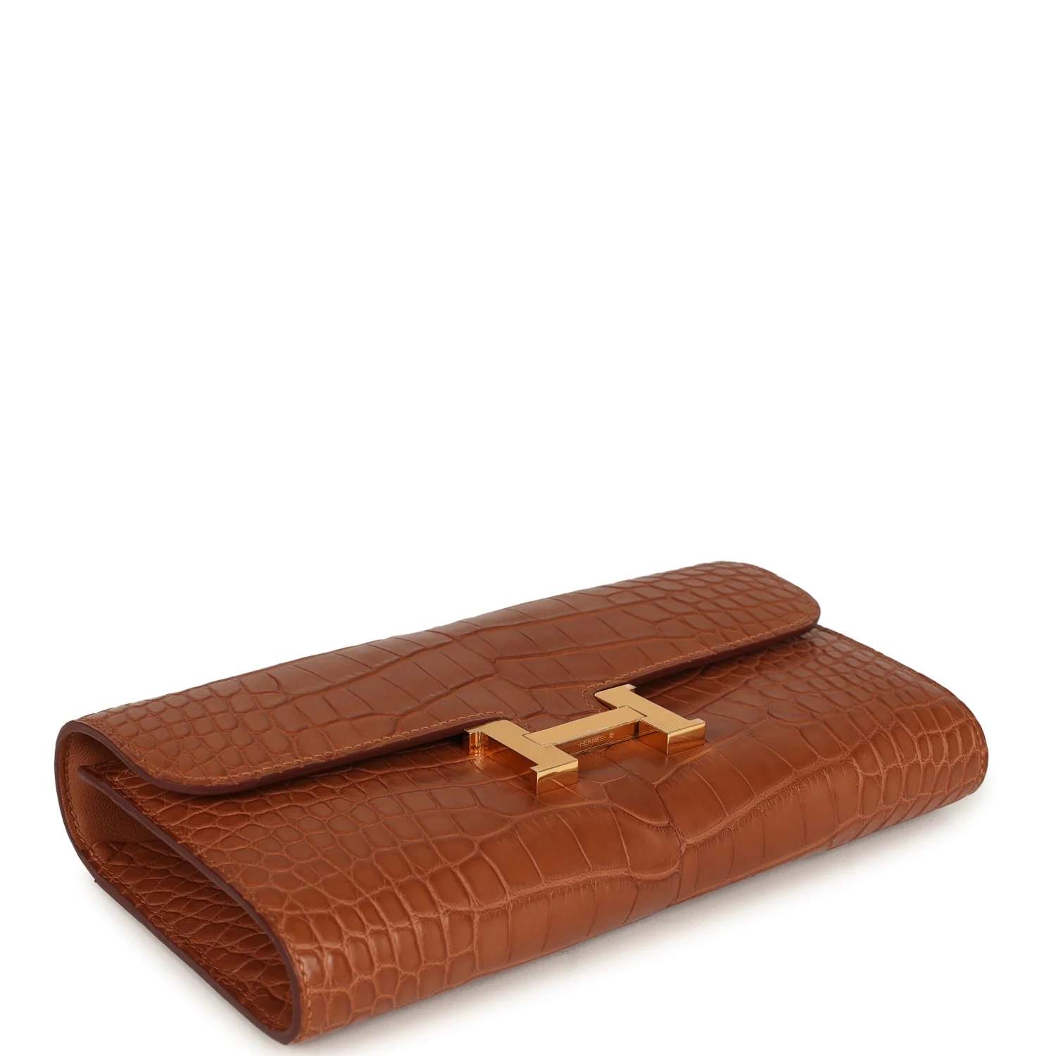 Replicate Hermes Constance Wallet To Go Gold Matte Alligator Gold Hardware(1:1 replica)