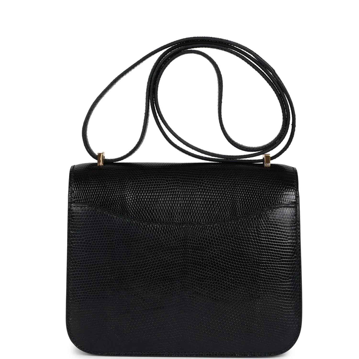 Replicate Hermes Constance 18 Black Varanus Niloticus Lizard Gold Hardware(1:1 replica)