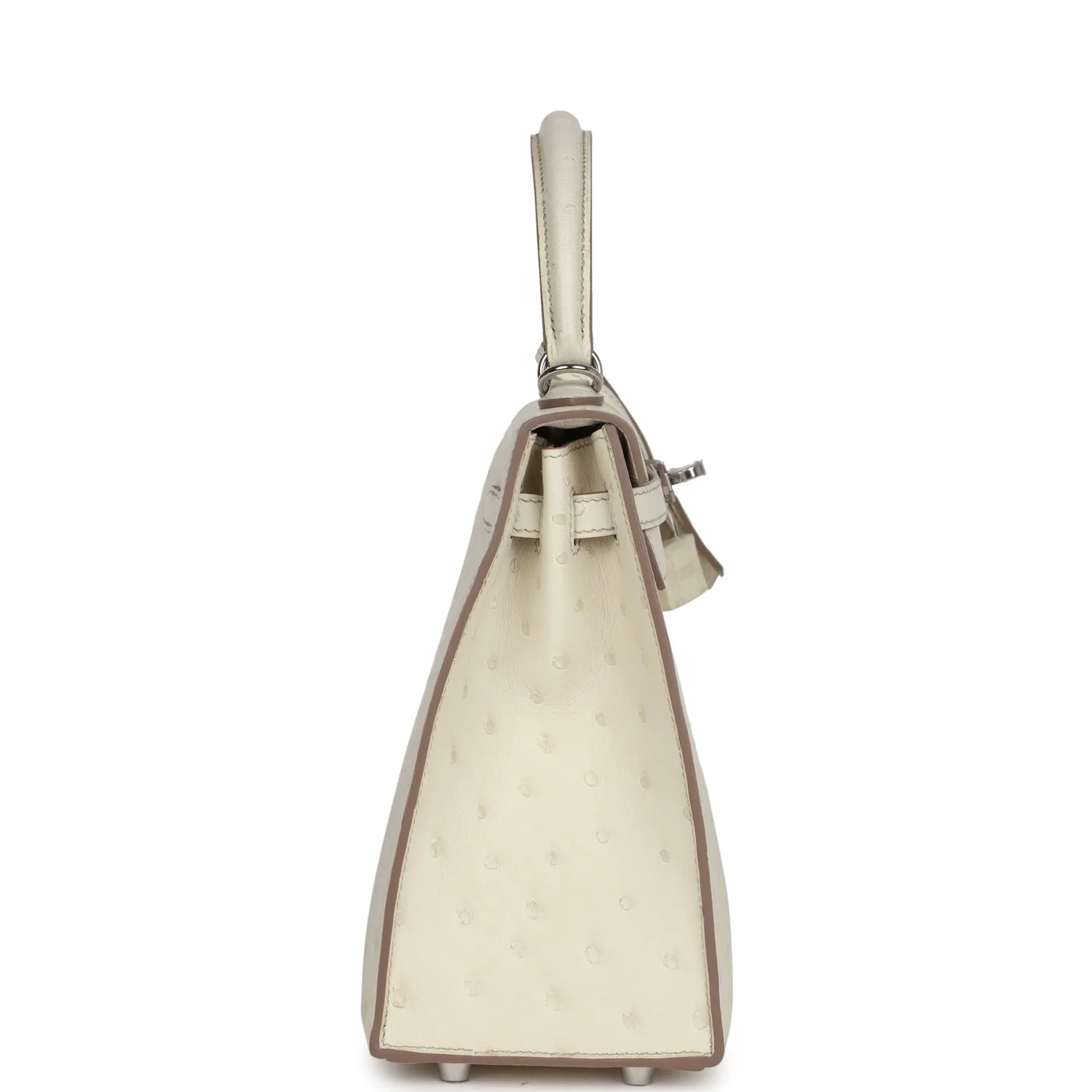 Replicate Hermes Kelly Sellier 25 Beton Ostrich Palladium Hardware(1:1 replica)