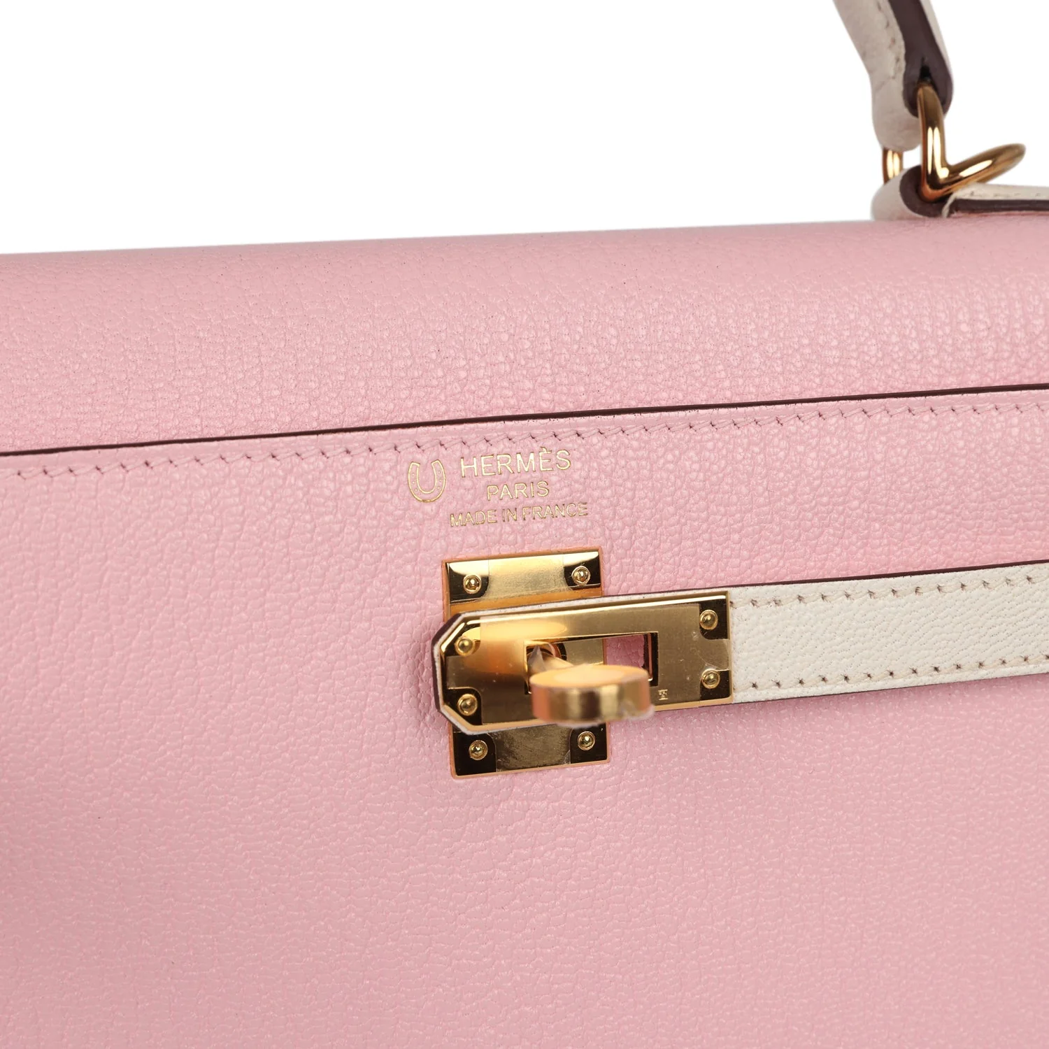 Replicate Hermes Special Order (HSS) Kelly Sellier 25 Rose Sakura and Nata Chevre Gold Hardware(1:1 replica)
