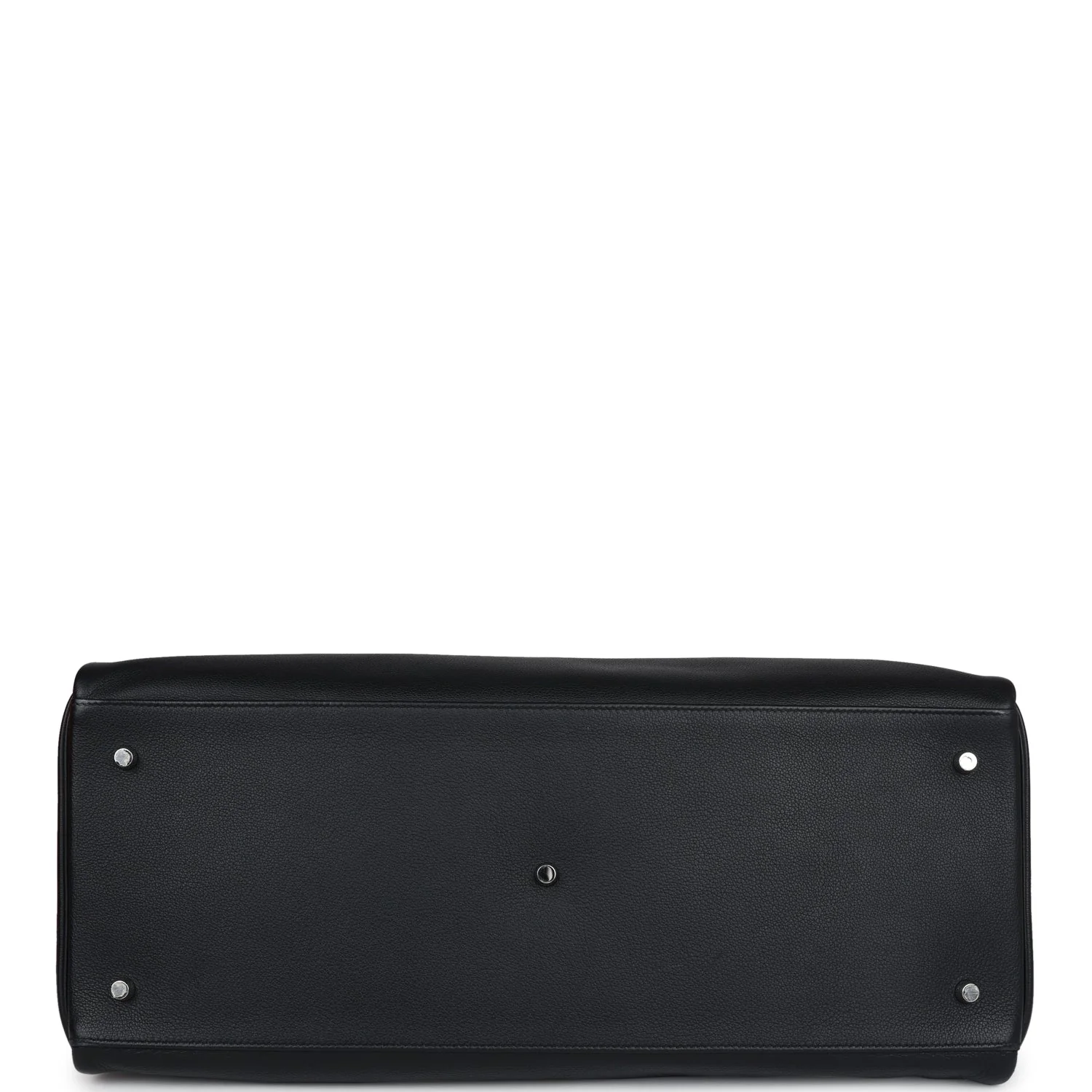 Replicate Hermes Kelly Voyage 50 Black Evercolor Palladium Hardware(1:1 replica)