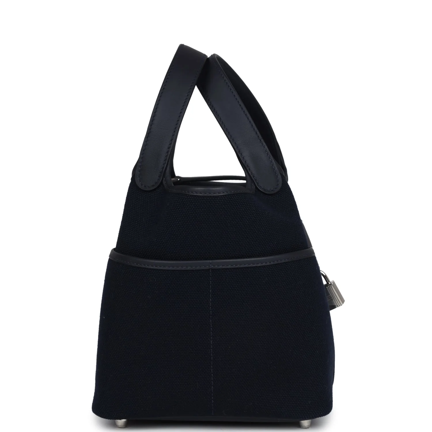 Replicate Hermes Picotin Cargo 18 Caban Swift and Black Toile Canvas Palladium Hardware(1:1 replica)