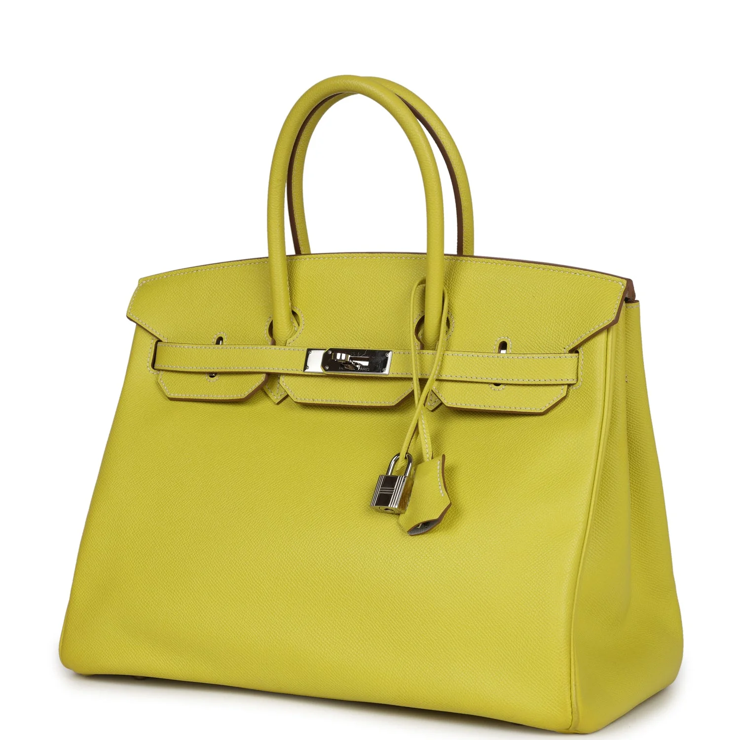 Replicate Hermes Birkin 35 Lime Candy Epsom Palladium Hardware(1:1 replica)