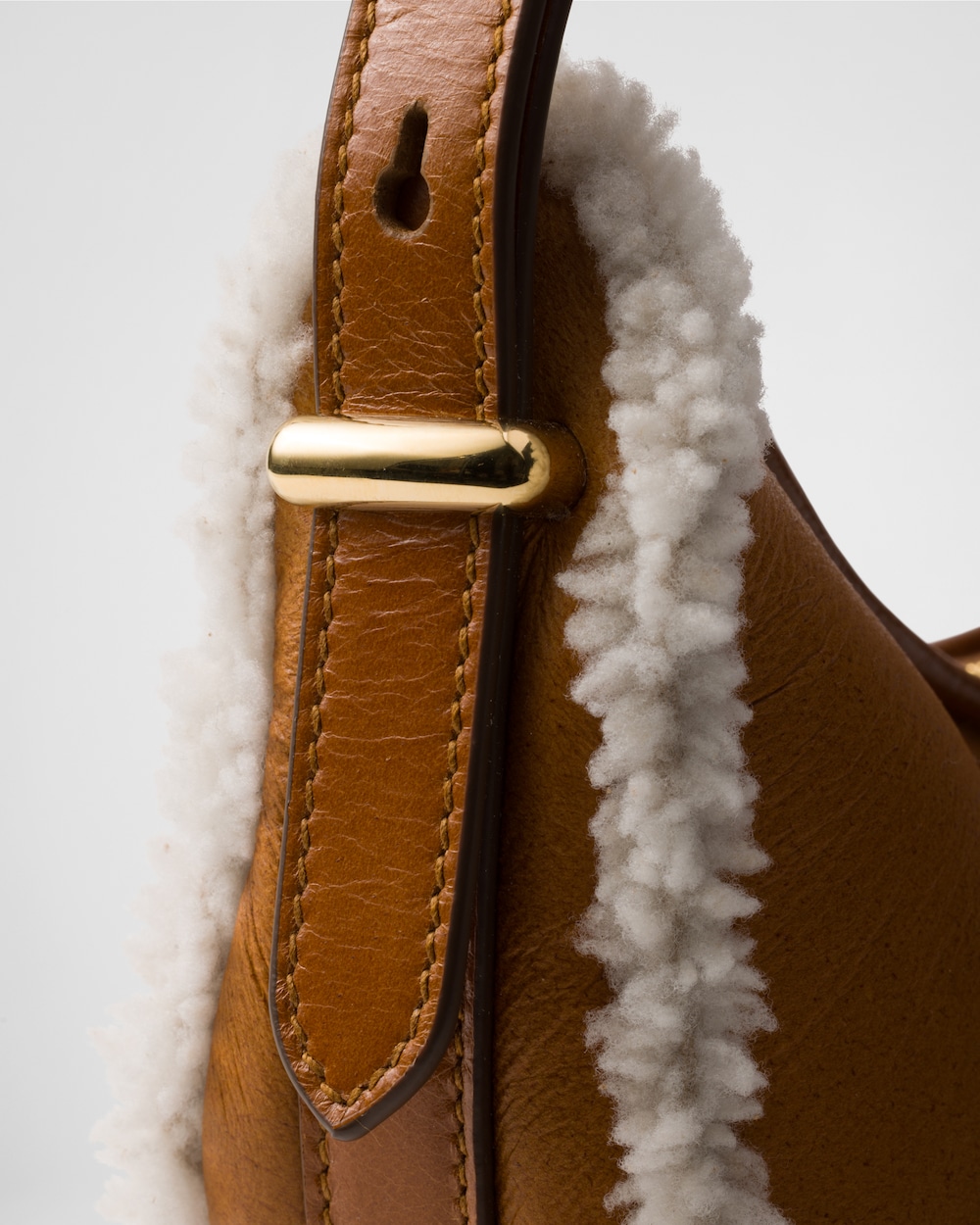 Replicate Prada Arqué Small Shearling Shoulder Bag(1:1 replica)