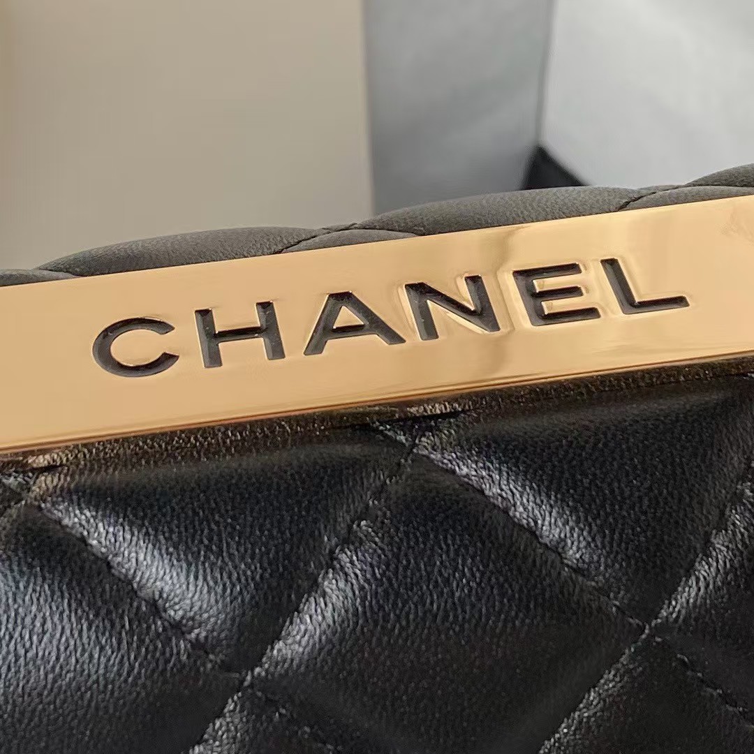 Replicate Chanel AS4654 Mini Fashion CC Flap Bag Black Lambskin Light Gold Hardware(1:1 replica)