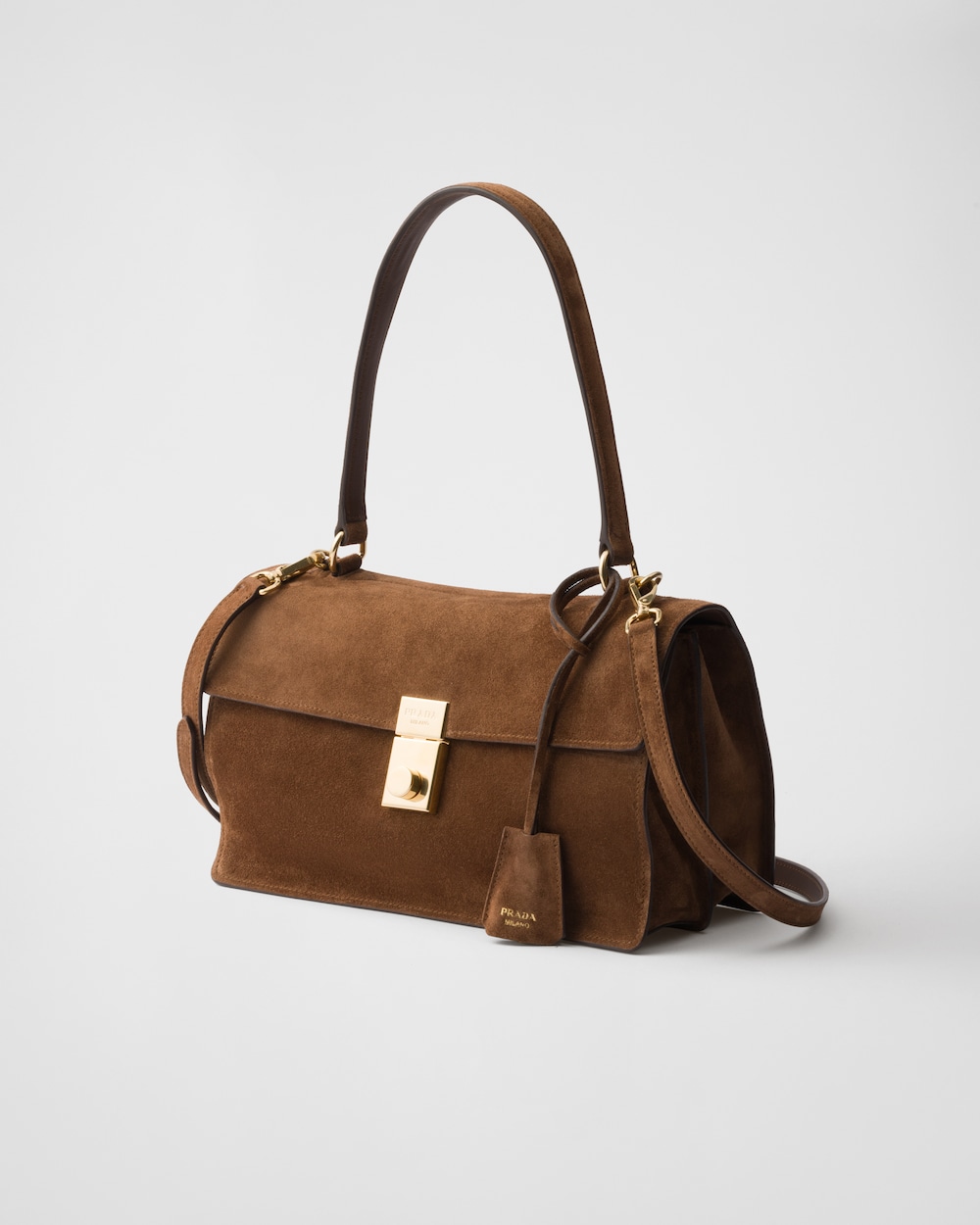 Replicate Prada Soft Sound Medium Suede Shoulder Bag(1:1 replica)