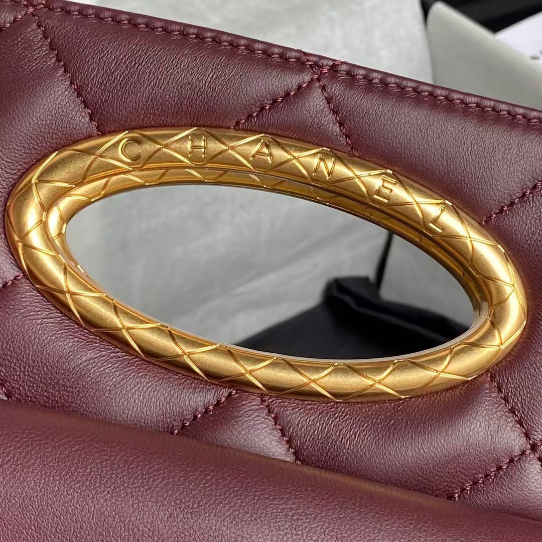 Replicate Chanel 24B AS5038 Lambskin Clutch Burgundy(1:1 replica)
