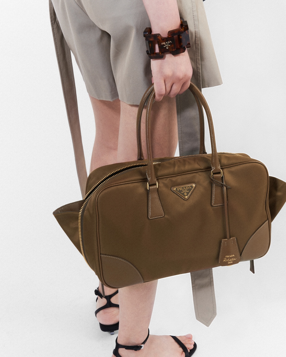 Replicate Prada Re-Edition 1978 Large Re-Nylon and Saffiano Leather Two-Handle Bag(1:1 replica)