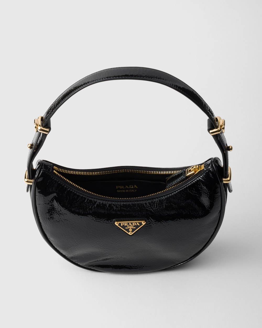 Replicate Prada Arqué Naplak Patent Leather Shoulder Bag(1:1 replica)