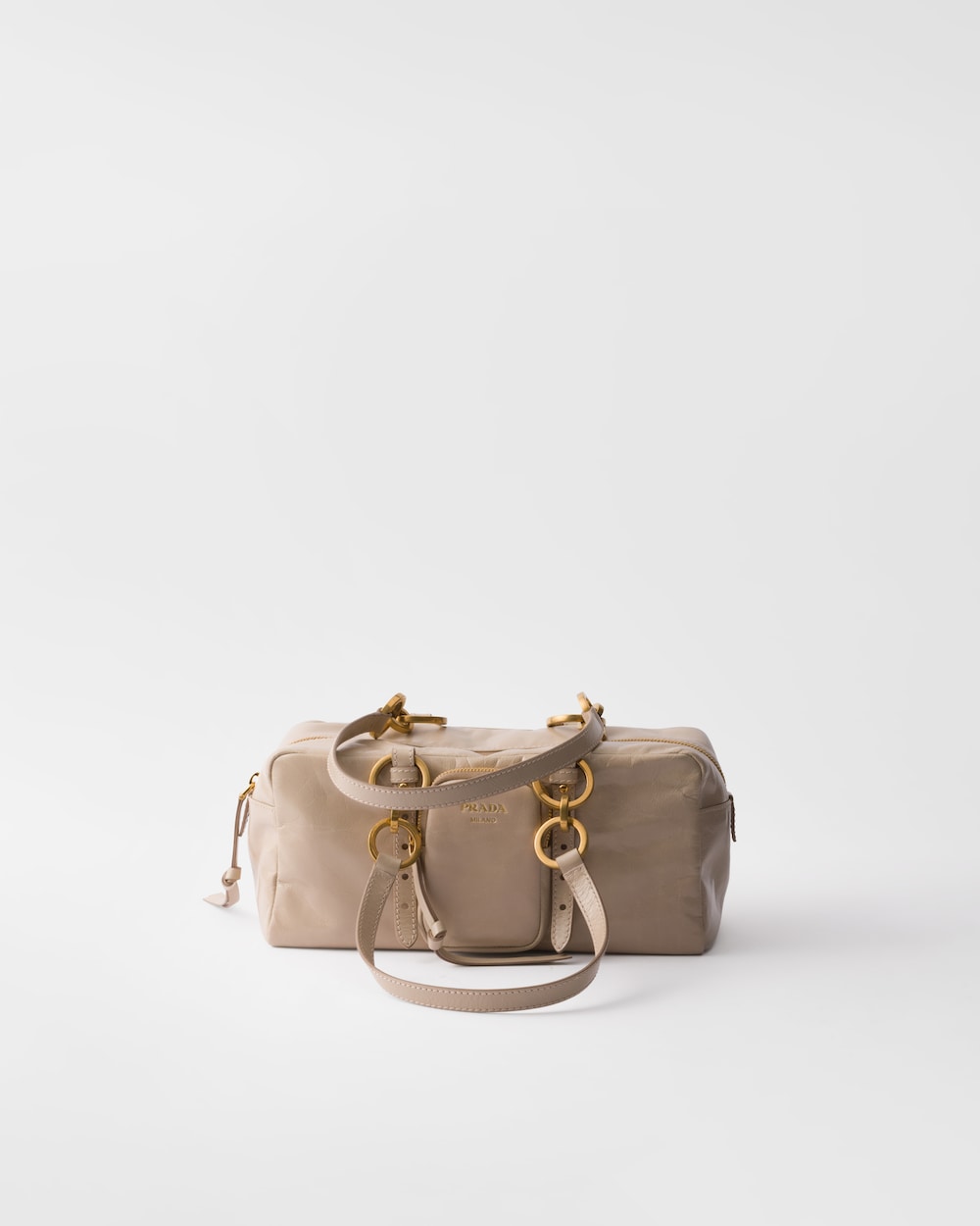 Replicate Prada Dangle Medium Leather Top-Handle Bag(1:1 replica)