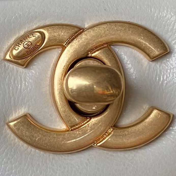 Replicate Chanel AS4861 Small Flap Bag Pearl Lambskin Faux Pearl   Gold Metal White(1:1 replica)