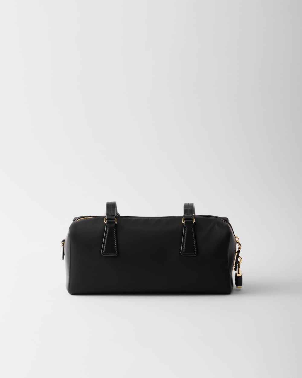 Replicate Re-Nylon and Leather Medium Top-Handle Bag With Padlock(1:1 replica)