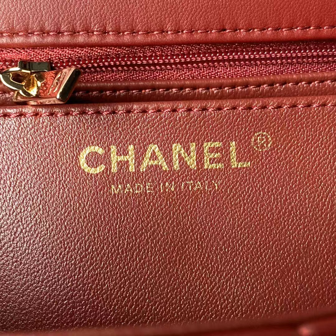 Replicate Chanel 24A AS4924 Mini Flap Bag With Top Handle Red(1:1 replica)