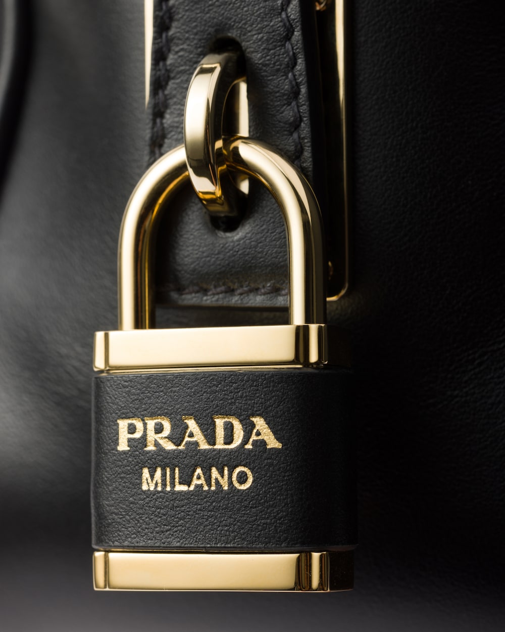 Replicate Re-Nylon and Leather Medium Top-Handle Bag With Padlock(1:1 replica)