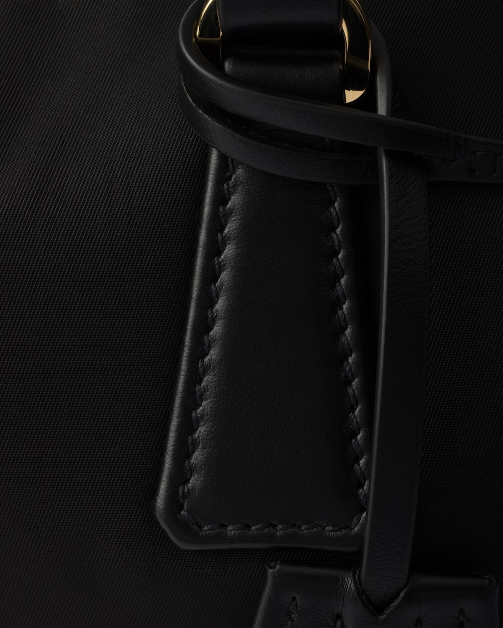 Replicate Re-Nylon and Leather Medium Top-Handle Bag With Padlock(1:1 replica)