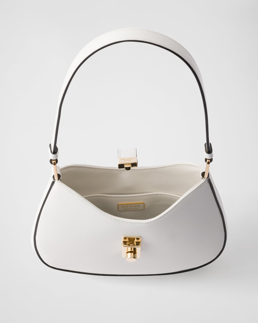 Replicate Prada Cleo Brushed Leather Shoulder Bag With Clasp Closure(1:1 replica)