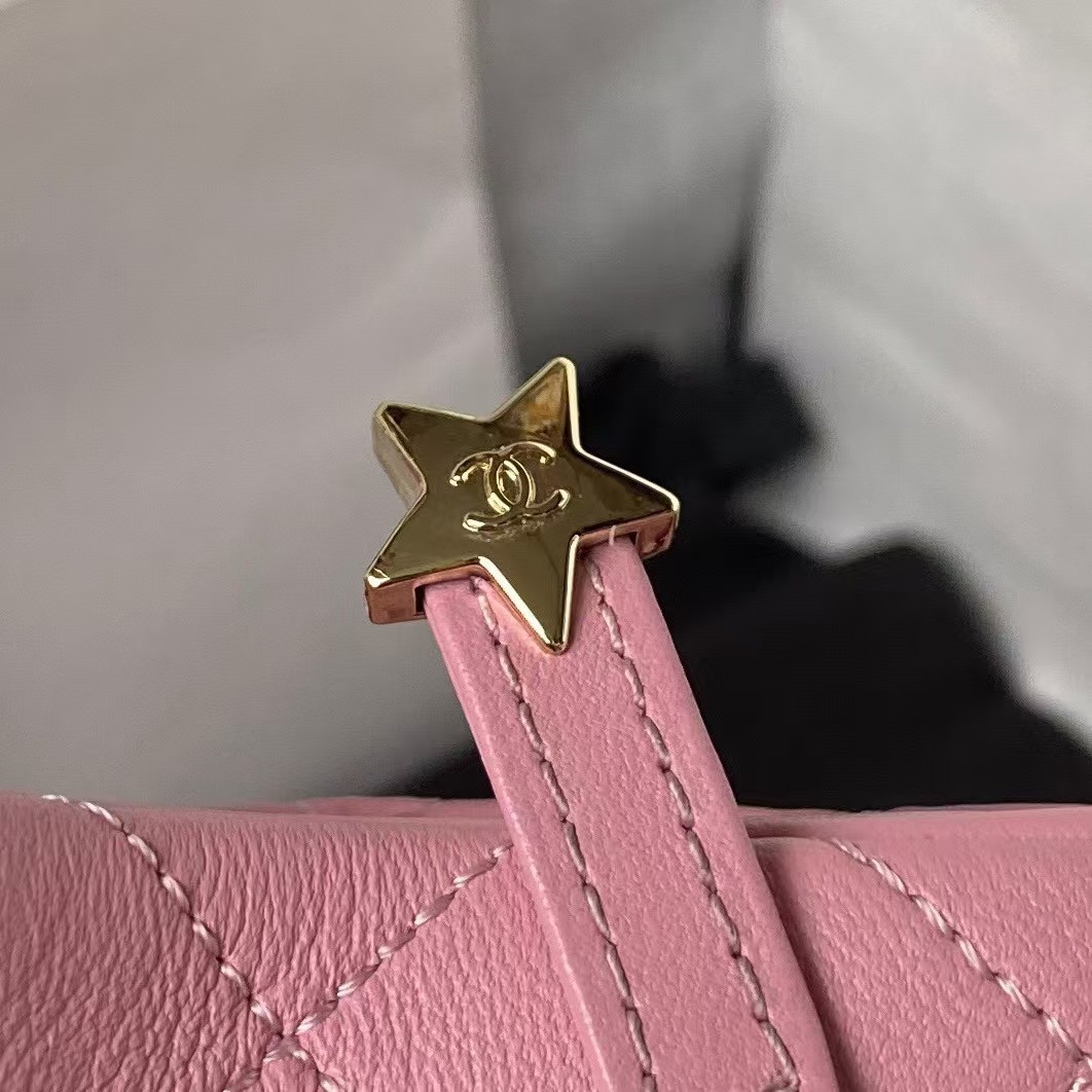 Replicate Chanel 24C AS4579 Star Bag Pink Lambskin Light Gold Hardware(1:1 replica)