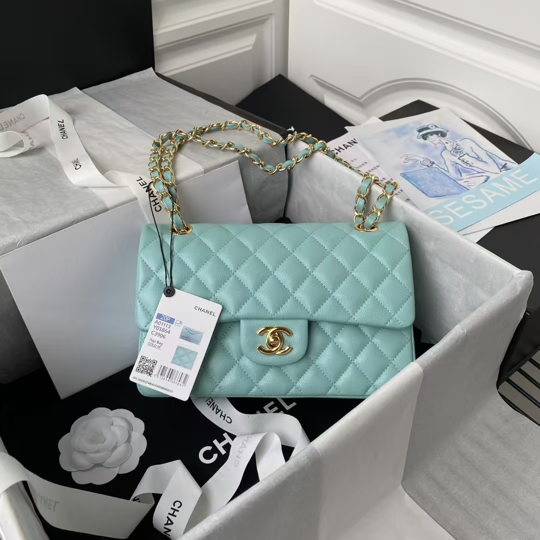 Replicate Chanel Small Classic Handbag Caviar Gold Hardware(1:1 replica)