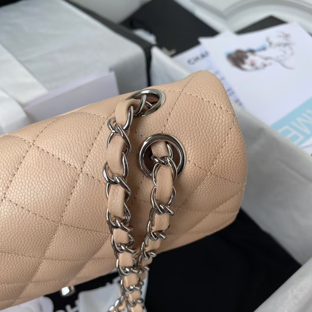 Replicate Chanel Small Classic Handbag Caviar Silver Hardware(1:1 replica)
