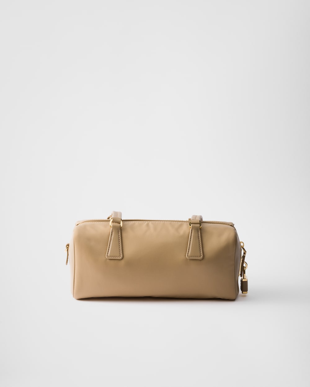 Replicate Re-Nylon and Leather Medium Top-Handle Bag With Padlock(1:1 replica)
