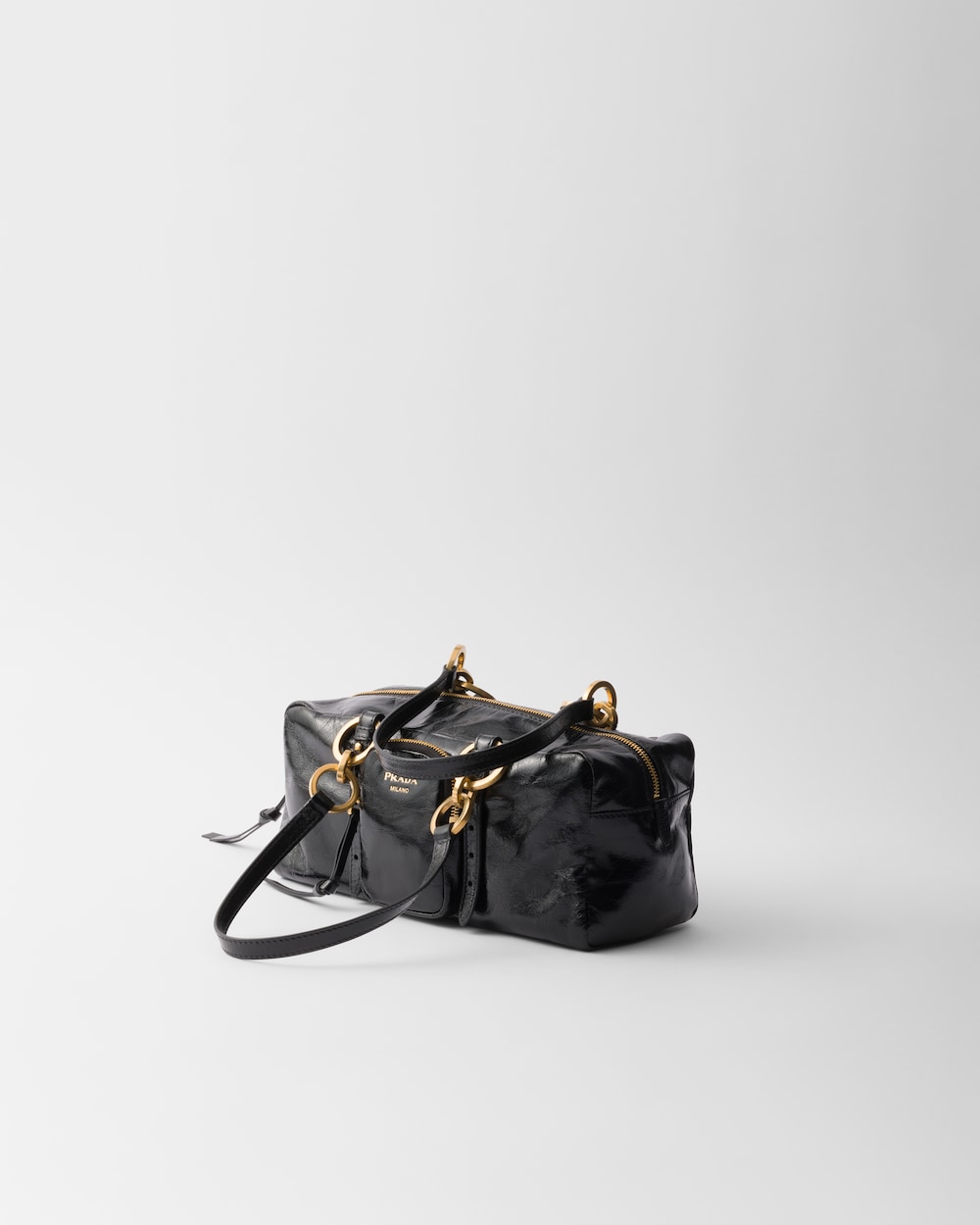 Replicate Prada Dangle Medium Leather Top-Handle Bag(1:1 replica)