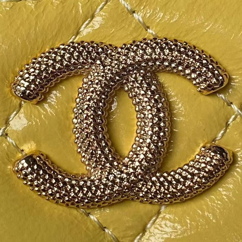 Replicate Chanel AP3804 Clutch Lambskin Vanity Case Bag With Pearl Handles Yellow(1:1 replica)