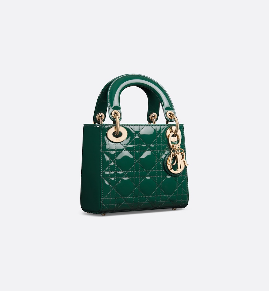 Replicate Dior Mini Dioriviera Lady Dior Bag Patent Leather(1:1 replica)