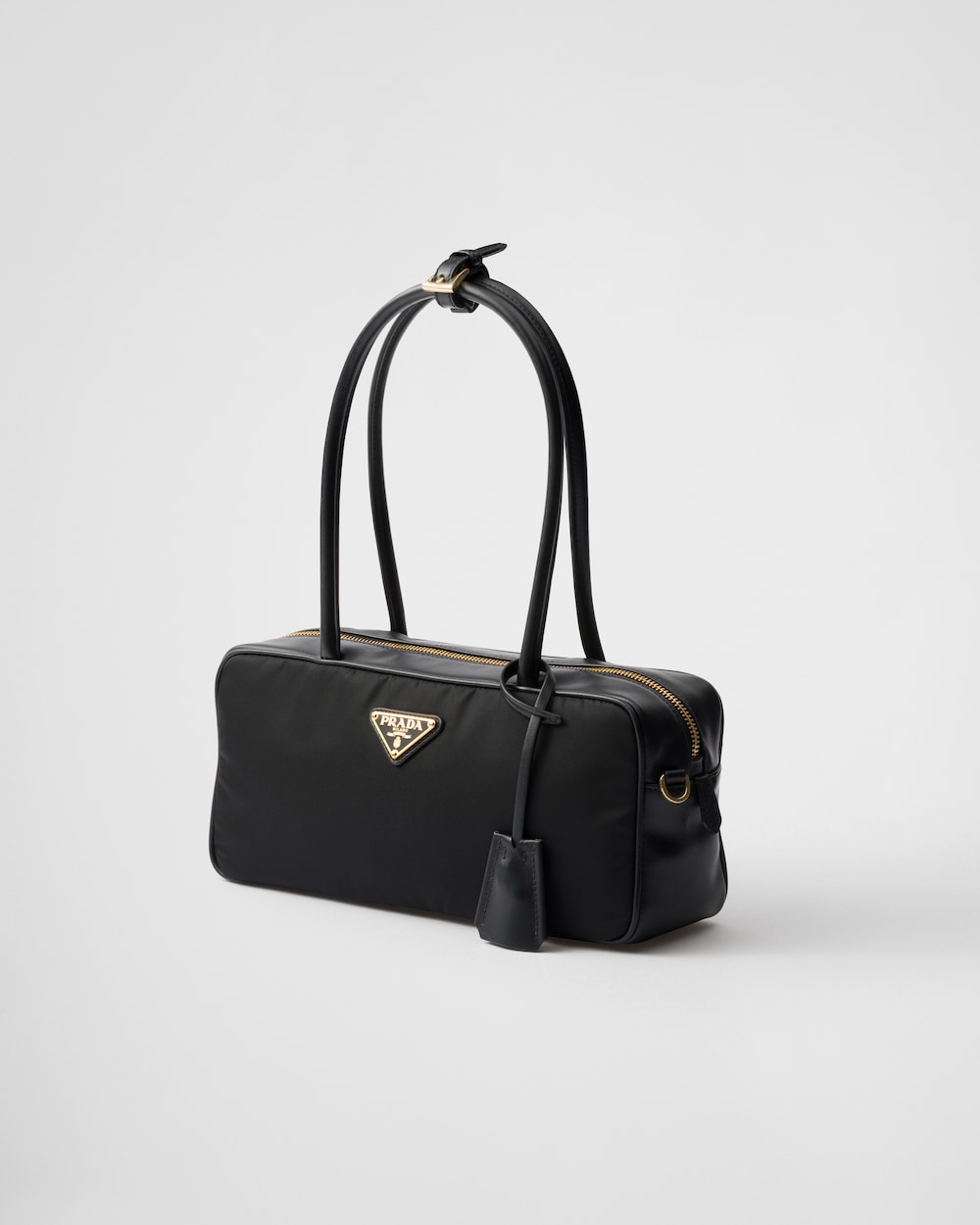 Replicate Re-Nylon and Leather Small Top-Handle Bag With Padlock(1:1 replica)