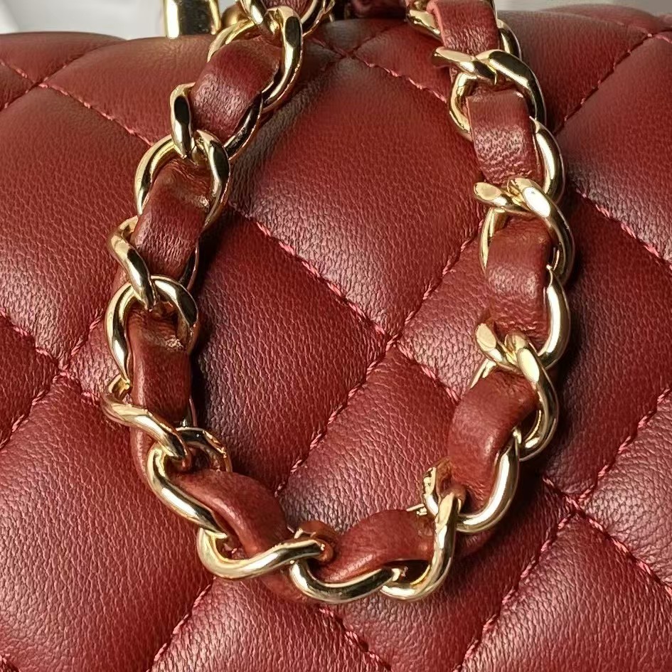 Replicate Chanel 24A AS4924 Mini Flap Bag With Top Handle Red(1:1 replica)