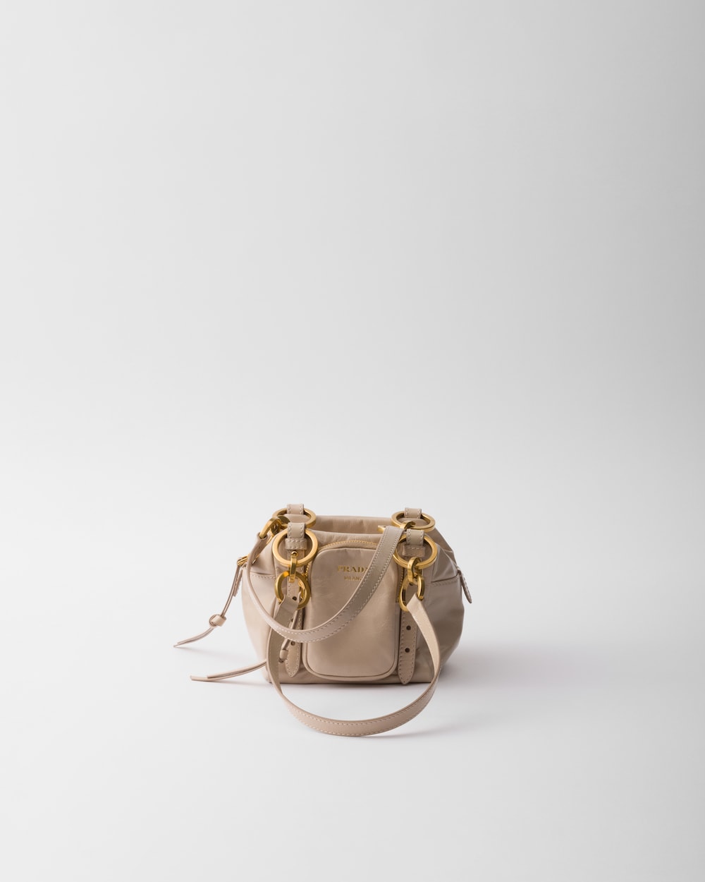 Replicate Prada Dangle Leather Top-Handle Mini-Bag(1:1 replica)