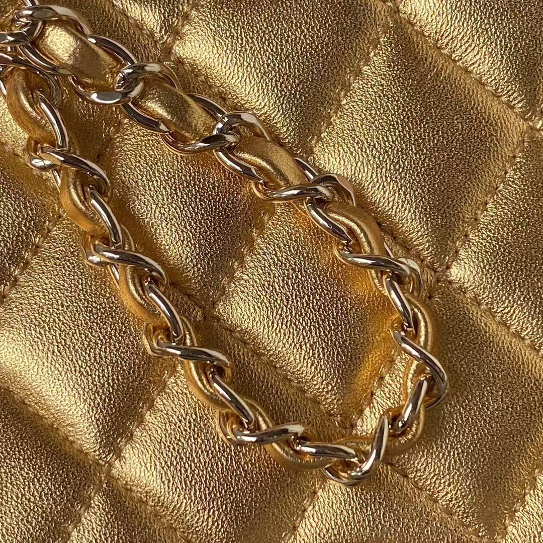 Replicate Chanel 24C AS4579 Star Bag Metallic Gold Lambskin Gold Hardware(1:1 replica)
