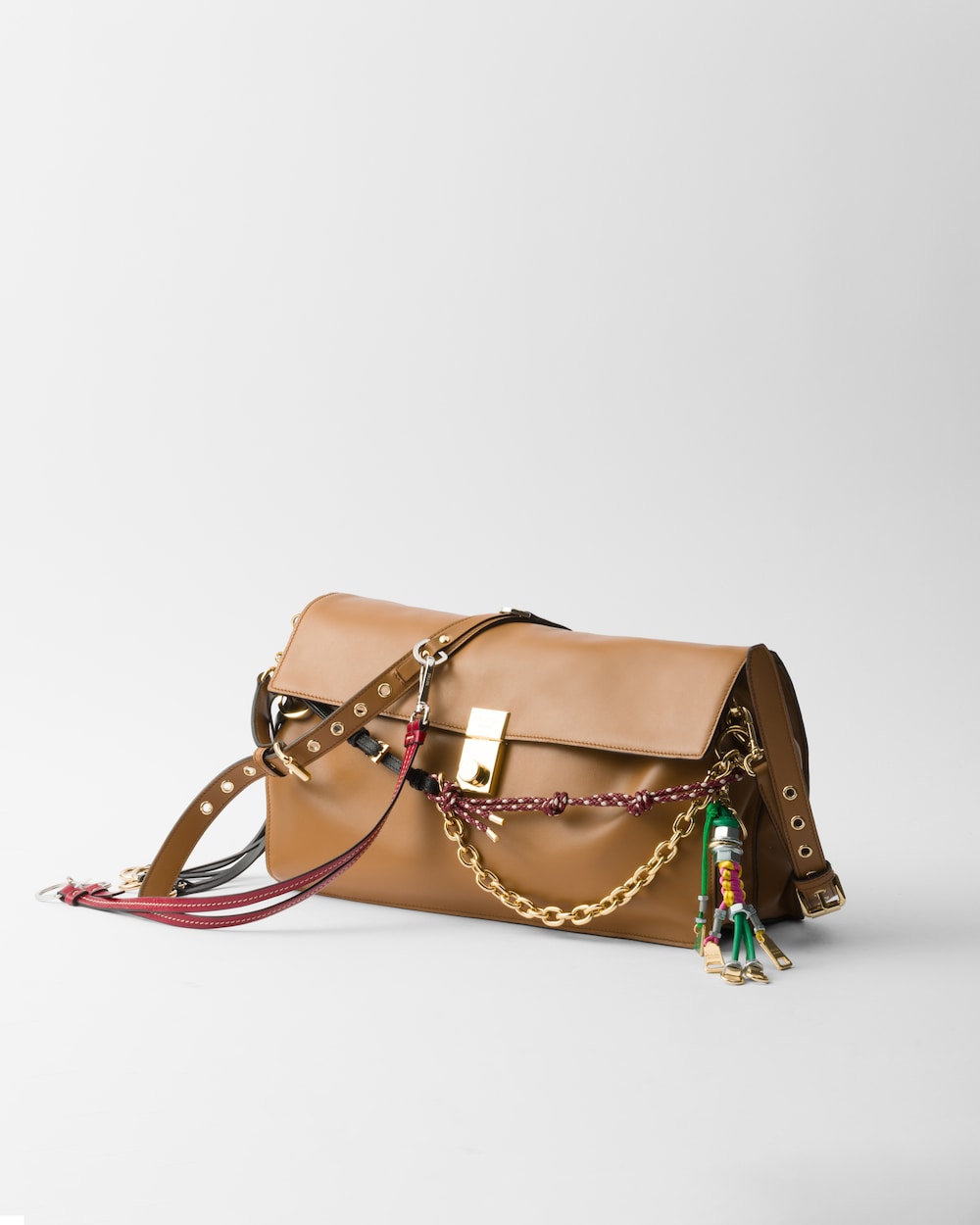 Replicate Prada Soft Sound Large Leather Shoulder Bag With Charms(1:1 replica)