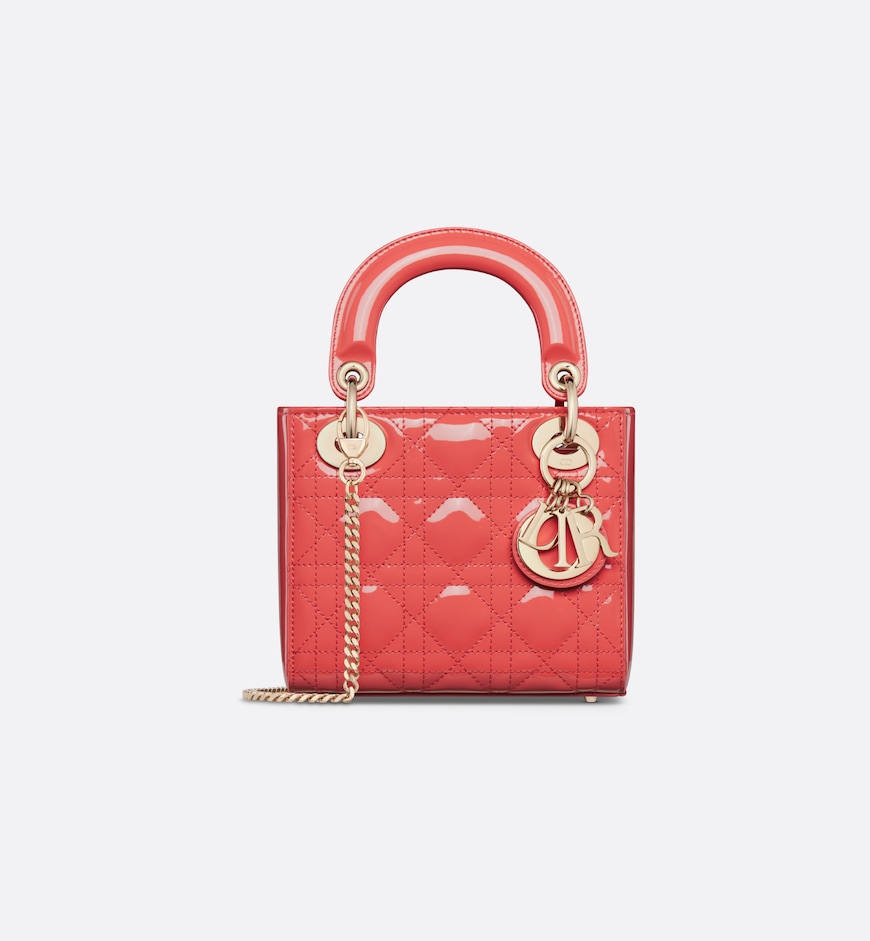 Replicate Dior Mini Dioriviera Lady Dior Bag Patent Leather(1:1 replica)