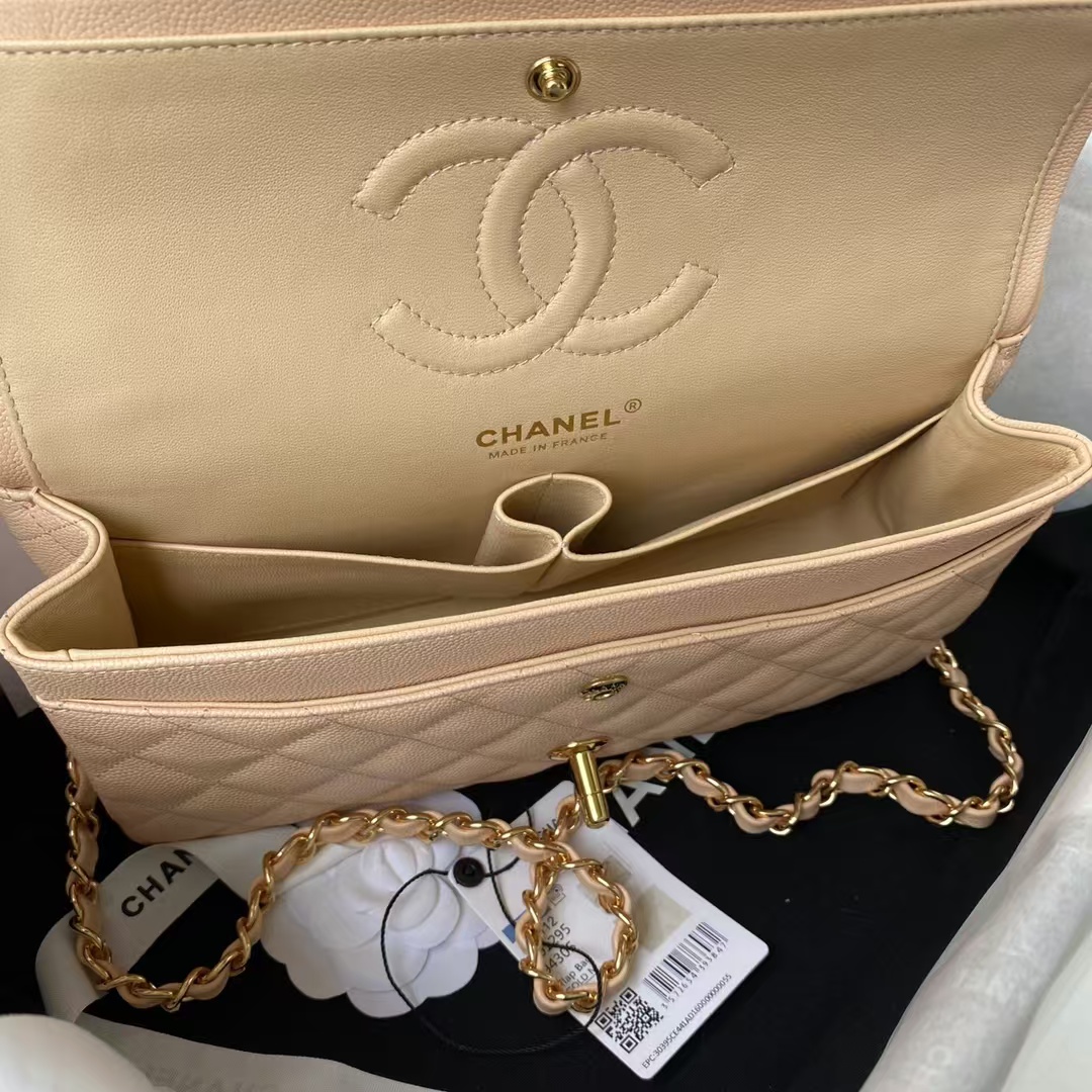 Replicate Chanel Classic 11.12 Handbag Caviar Gold Hardware(1:1 replica)