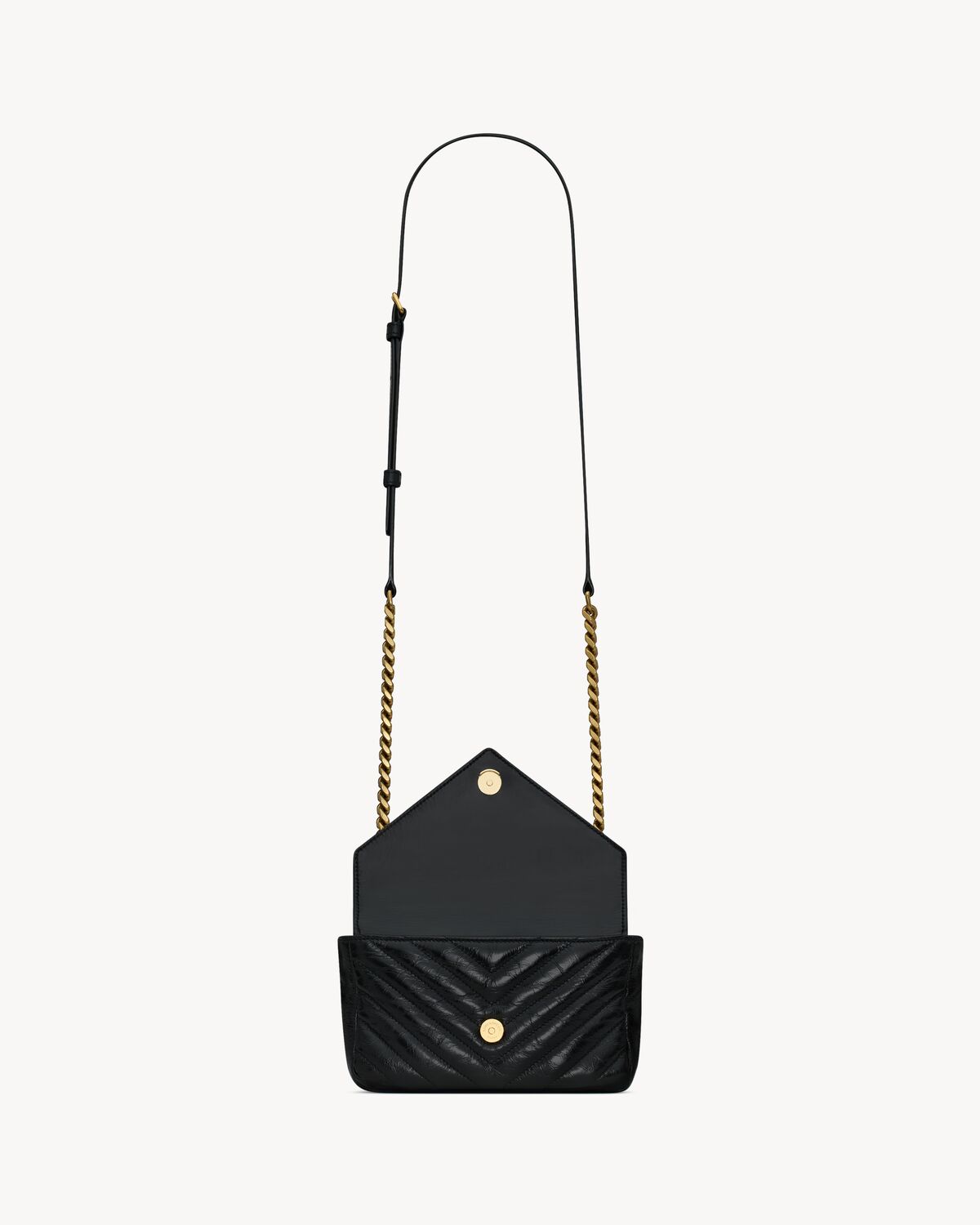 Replicate YSL College Mini Chain Bag in Shiny Crackled Leather(1:1 replica)