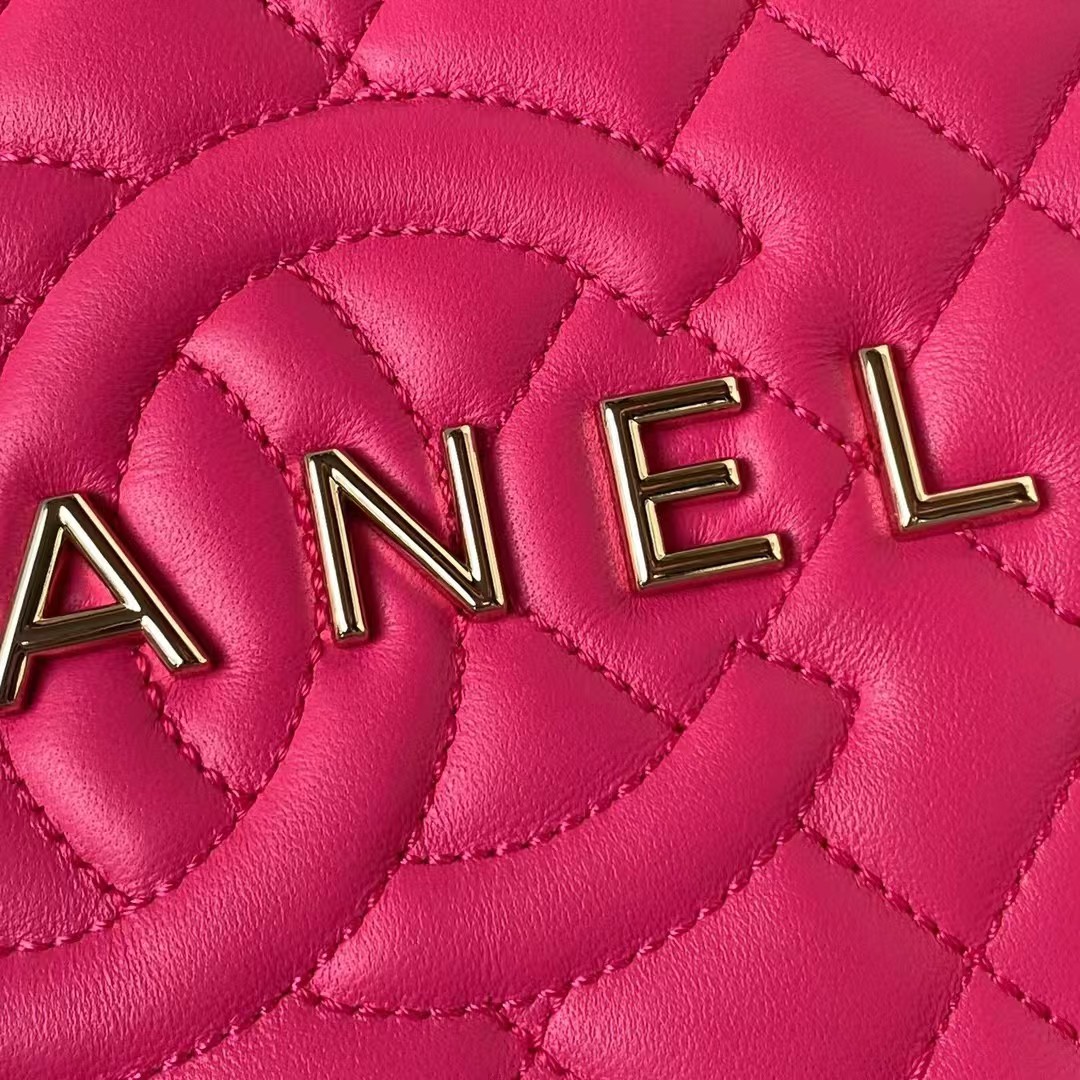 Replicate Chanel 24C AS4579 Star Bag Fuchsia Satin Gold Metal Hardware(1:1 replica)