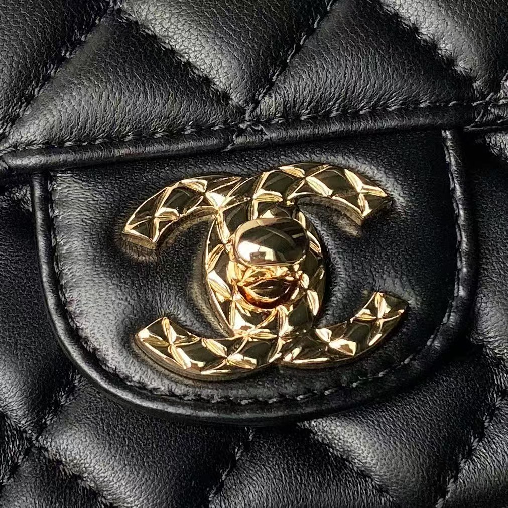 Replicate Chanel 24A AS4924 Mini Flap Bag With Top Handle Black(1:1 replica)