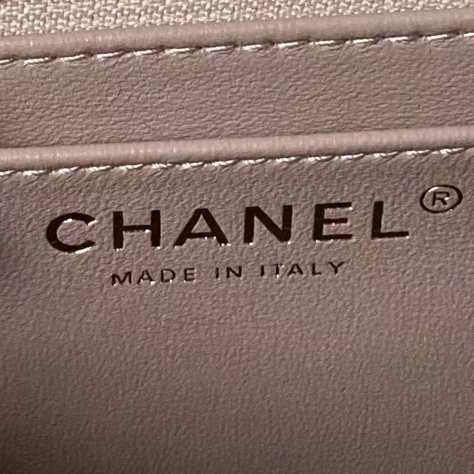 Replicate Chanel AS4385 Mini Flap Bag Pearl Lambskin Faux Pearl   Gold Metal Pink Iridescent(1:1 replica)