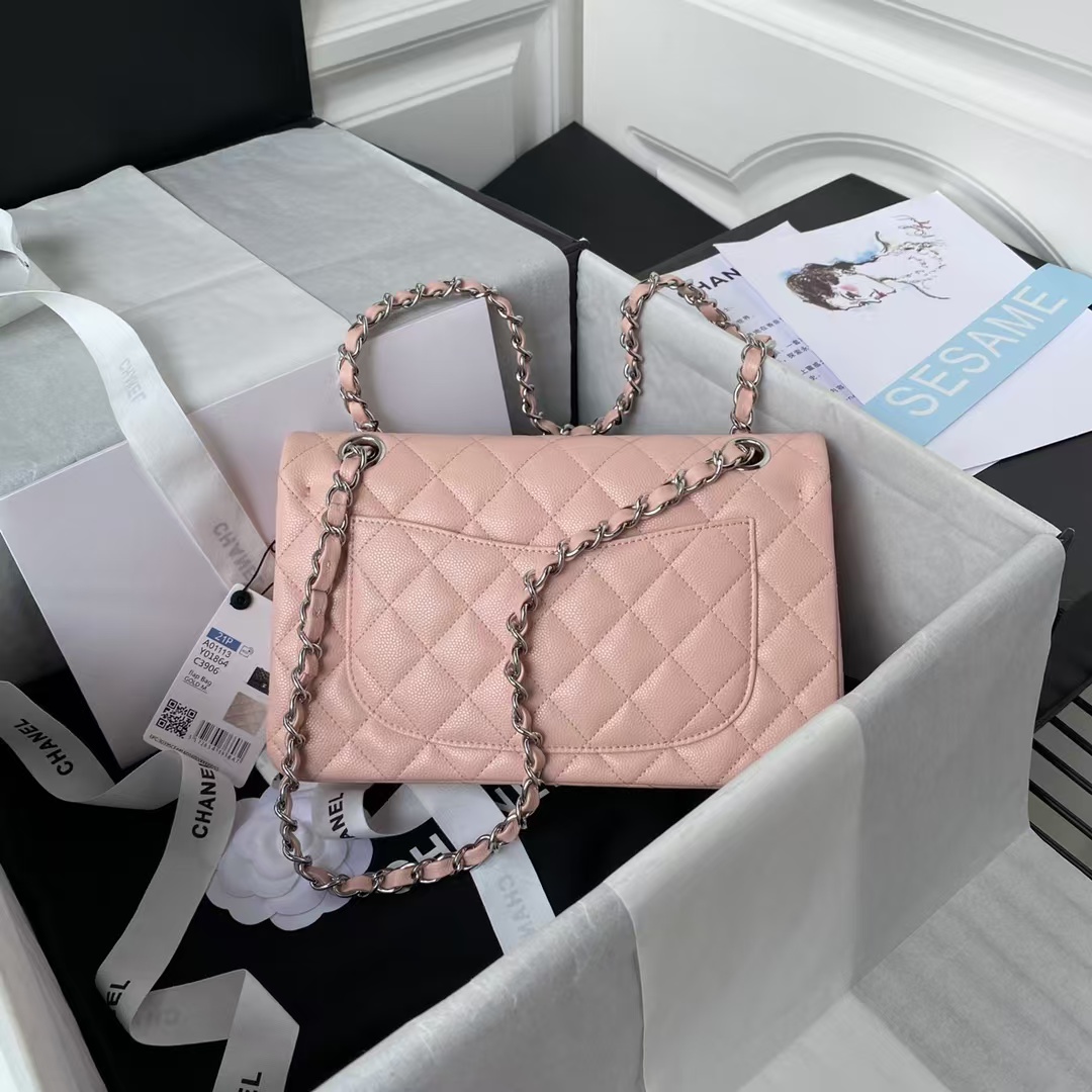 Replicate Chanel Small Classic Handbag Caviar Silver Hardware(1:1 replica)