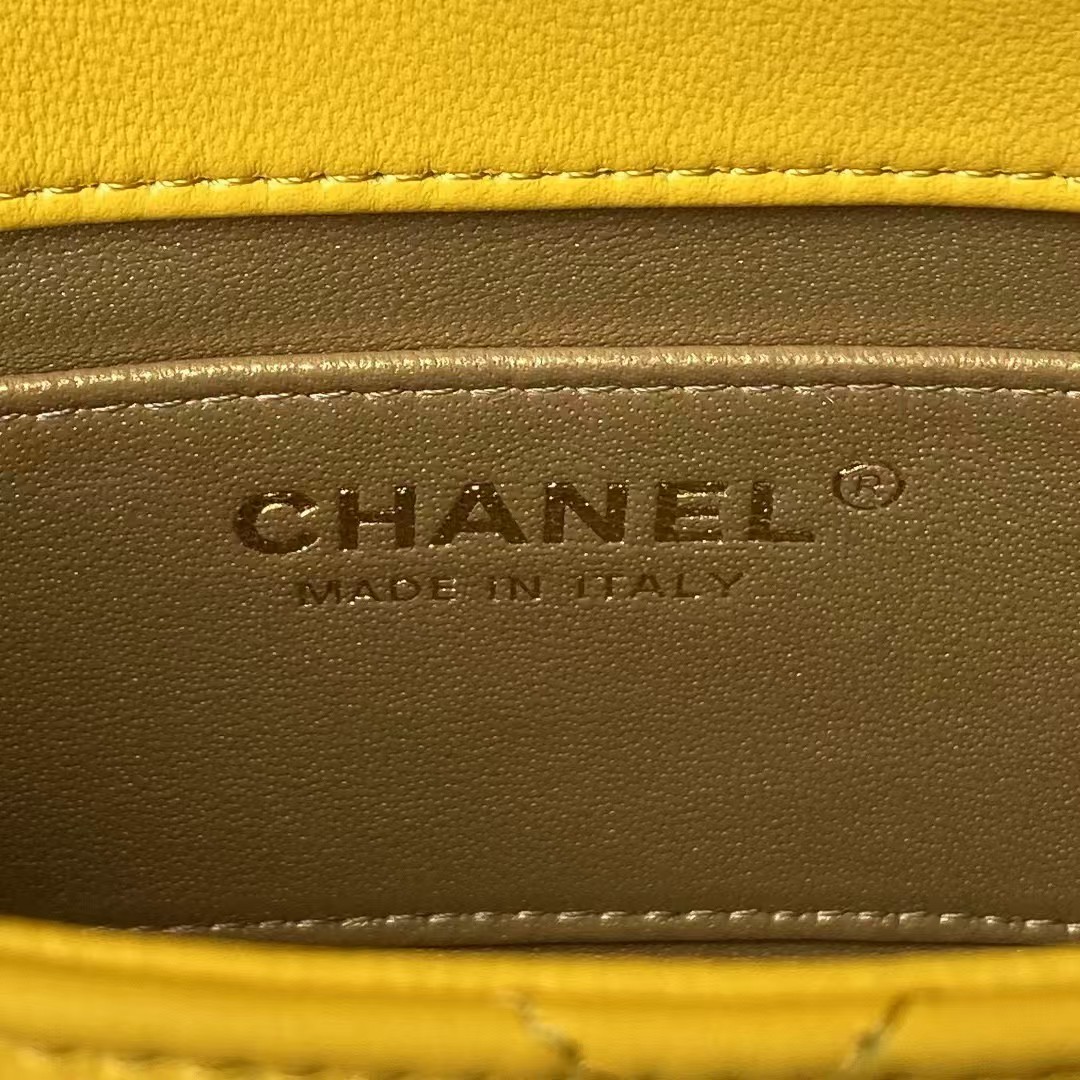 Replicate Chanel AS4868 Mini Flap Bag Pearl Lambskin Faux Pearl   Gold Metal Yellow(1:1 replica)