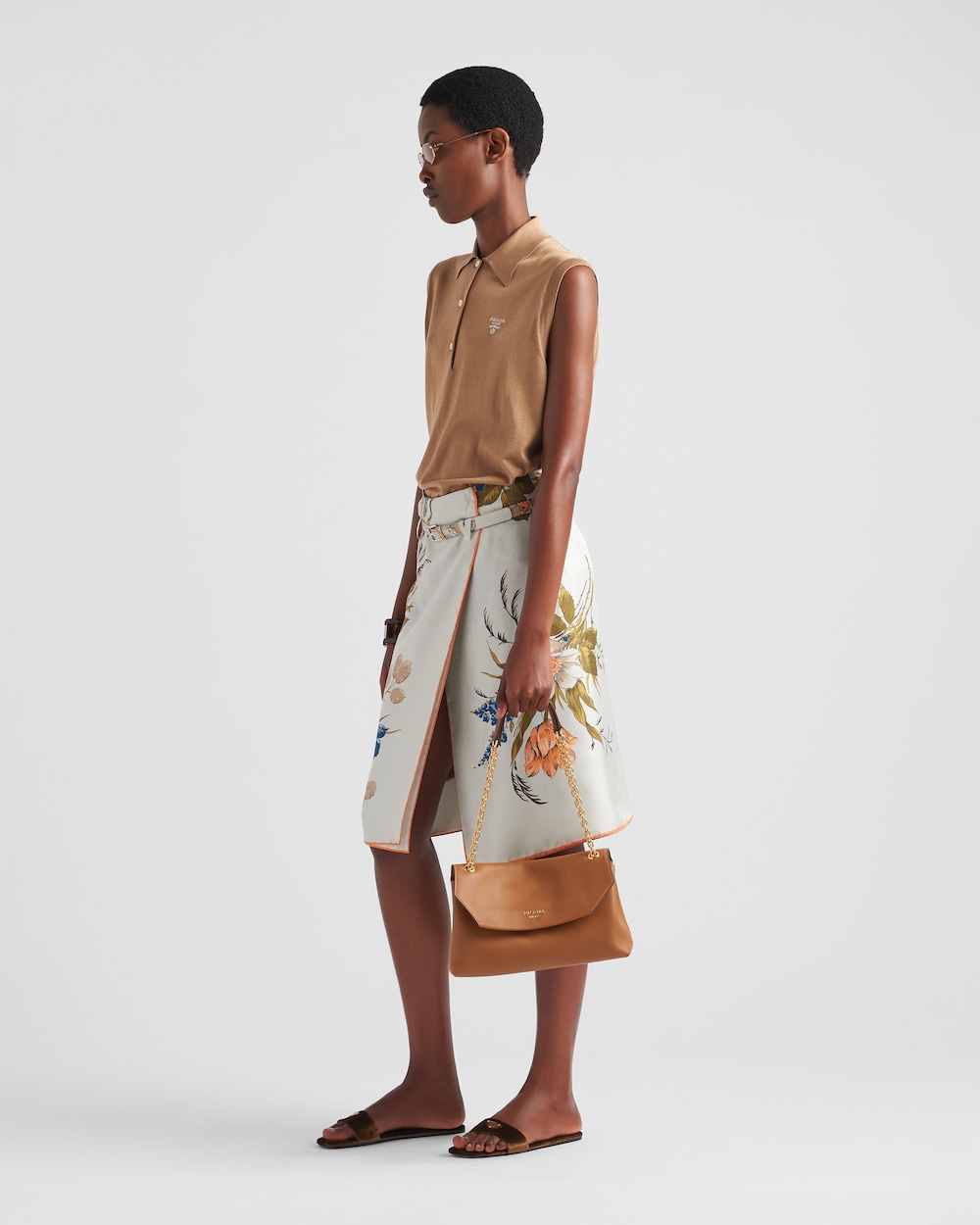 Replicate Prada Doux Medium Leather Shoulder Bag(1:1 replica)